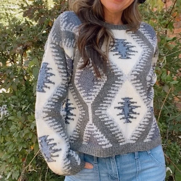Vintage 90s western chunky sweater - Picture 2 of 5